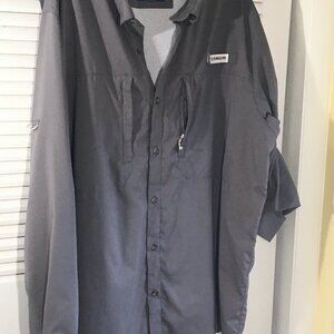 Magellan fIsh gear loose fit shirt 2XL long sleeve gray  wick vented